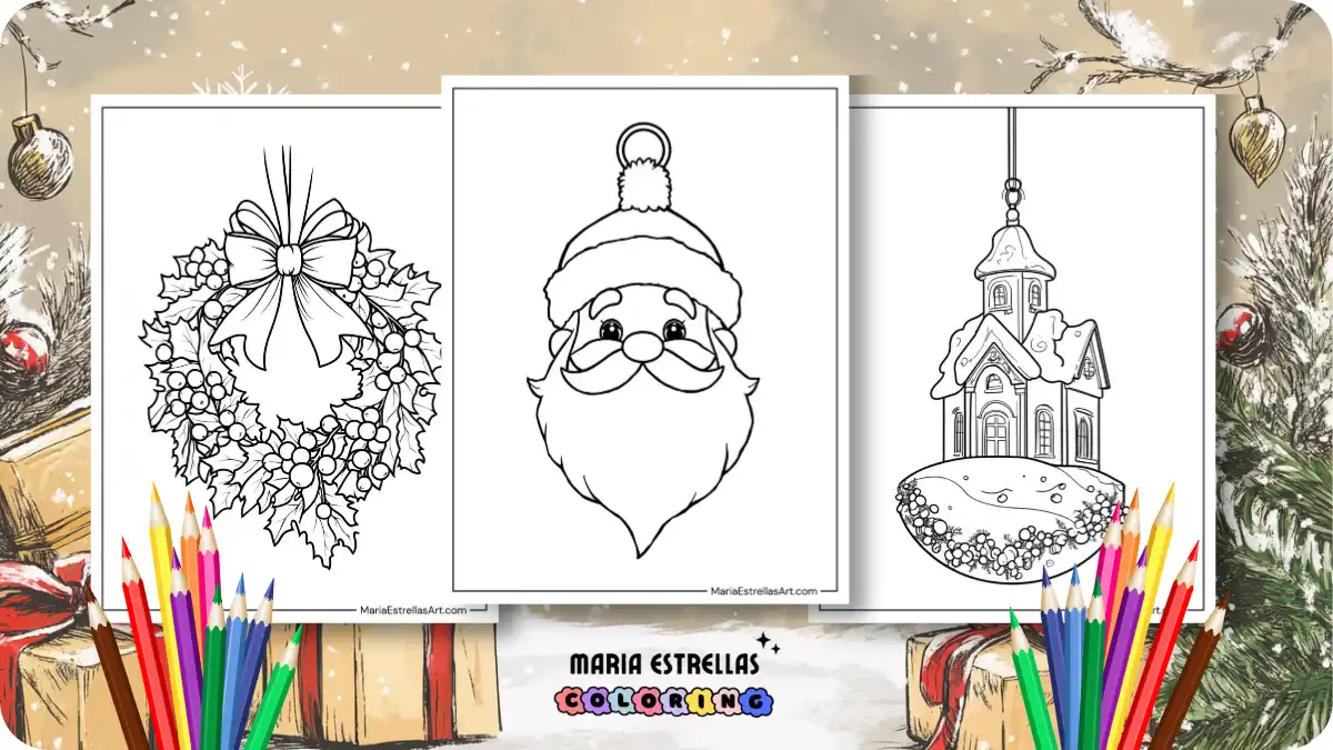 Christmas Ornament Coloring Pages Featured Image