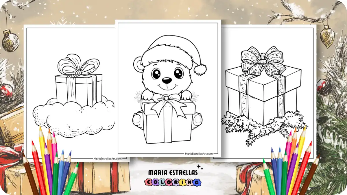 Christmas Present Coloring Pages Featured Image