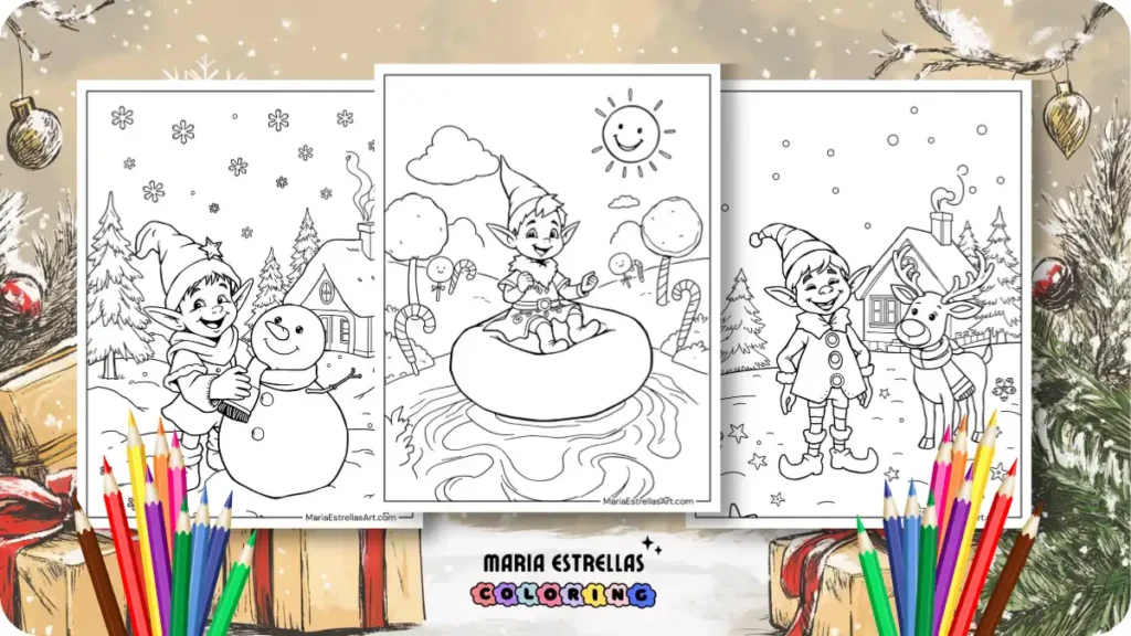 Elf Coloring Pages Featured Image