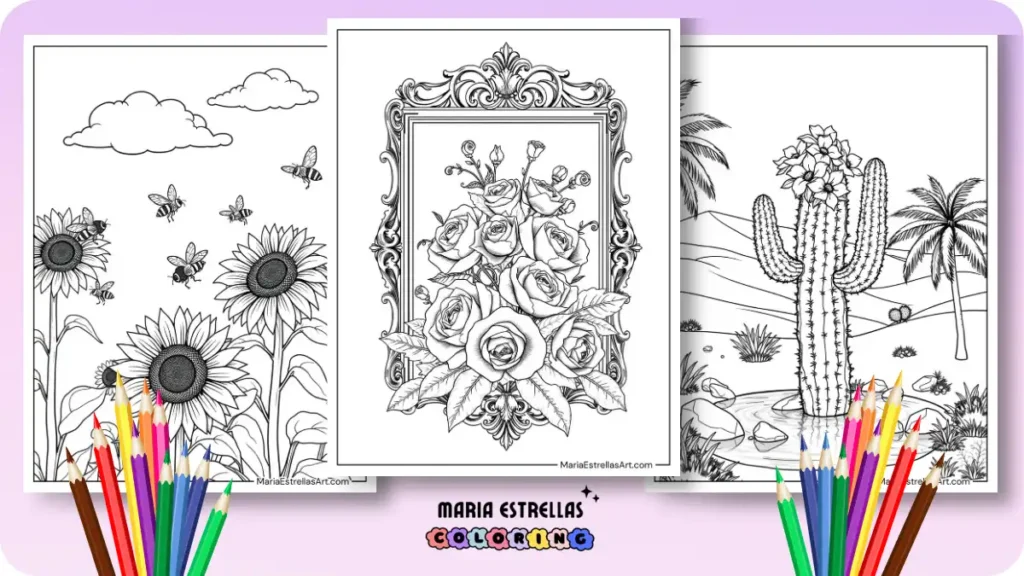 Flower Coloring Pages Featured Image