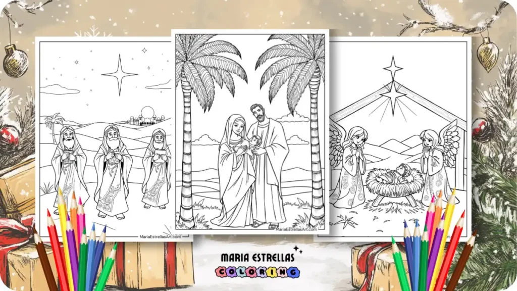 Nativity Coloring Pages Featured Image