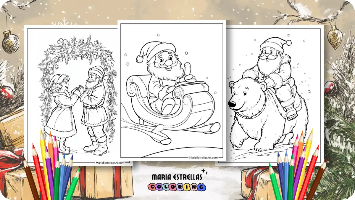 Santa Coloring Pages Featured Image