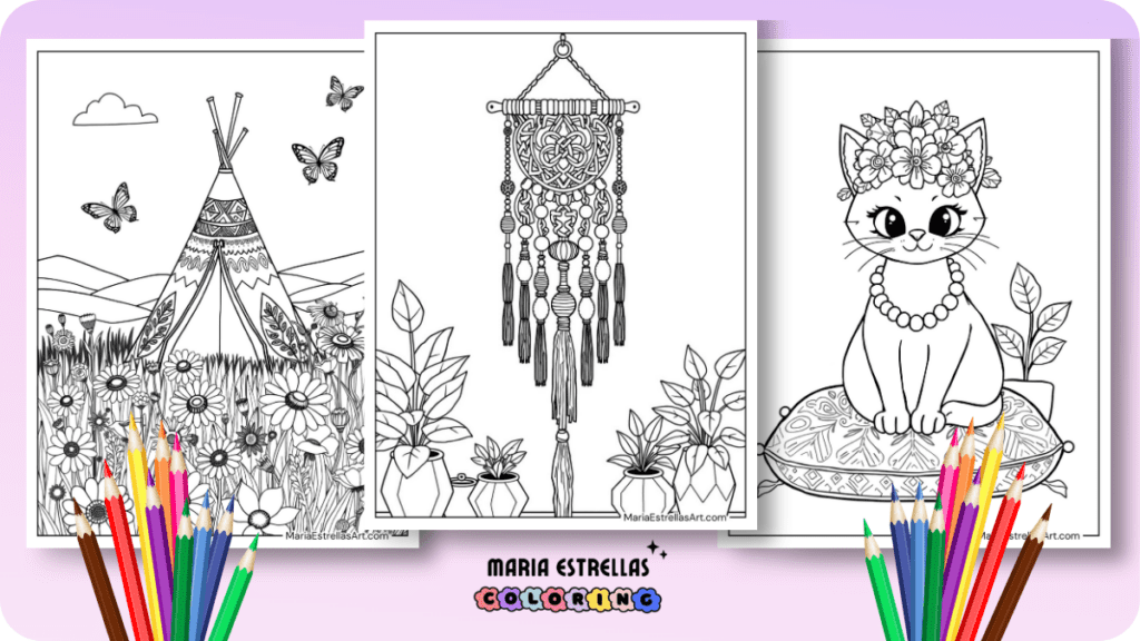 Boho Coloring Pages Featured Image