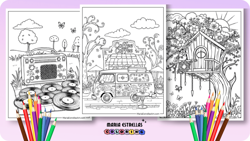 Hippie Coloring Pages Featured Image