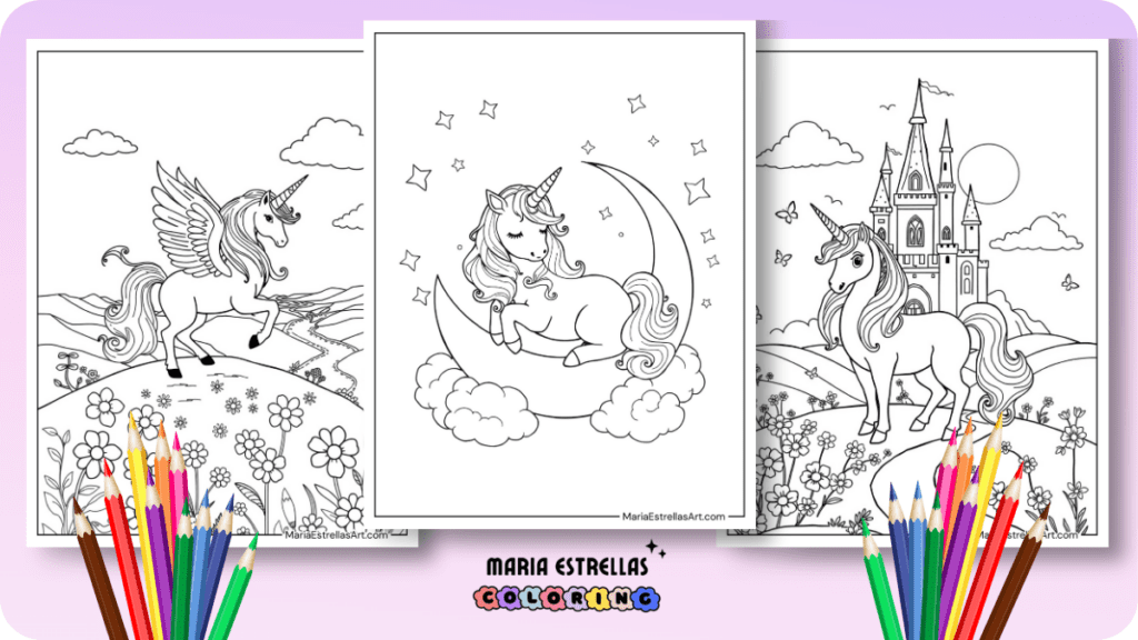 Unicorn Coloring Pages Featured Image