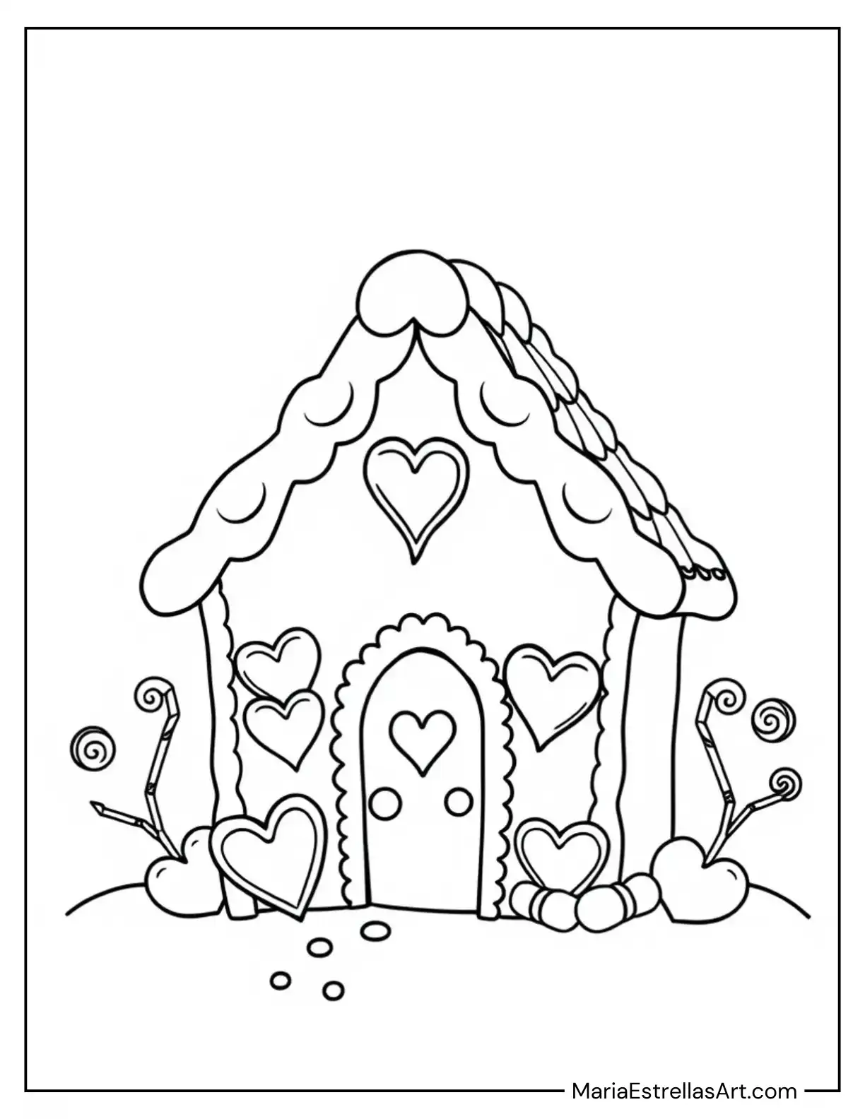 Gingerbread House With Candy Hearts