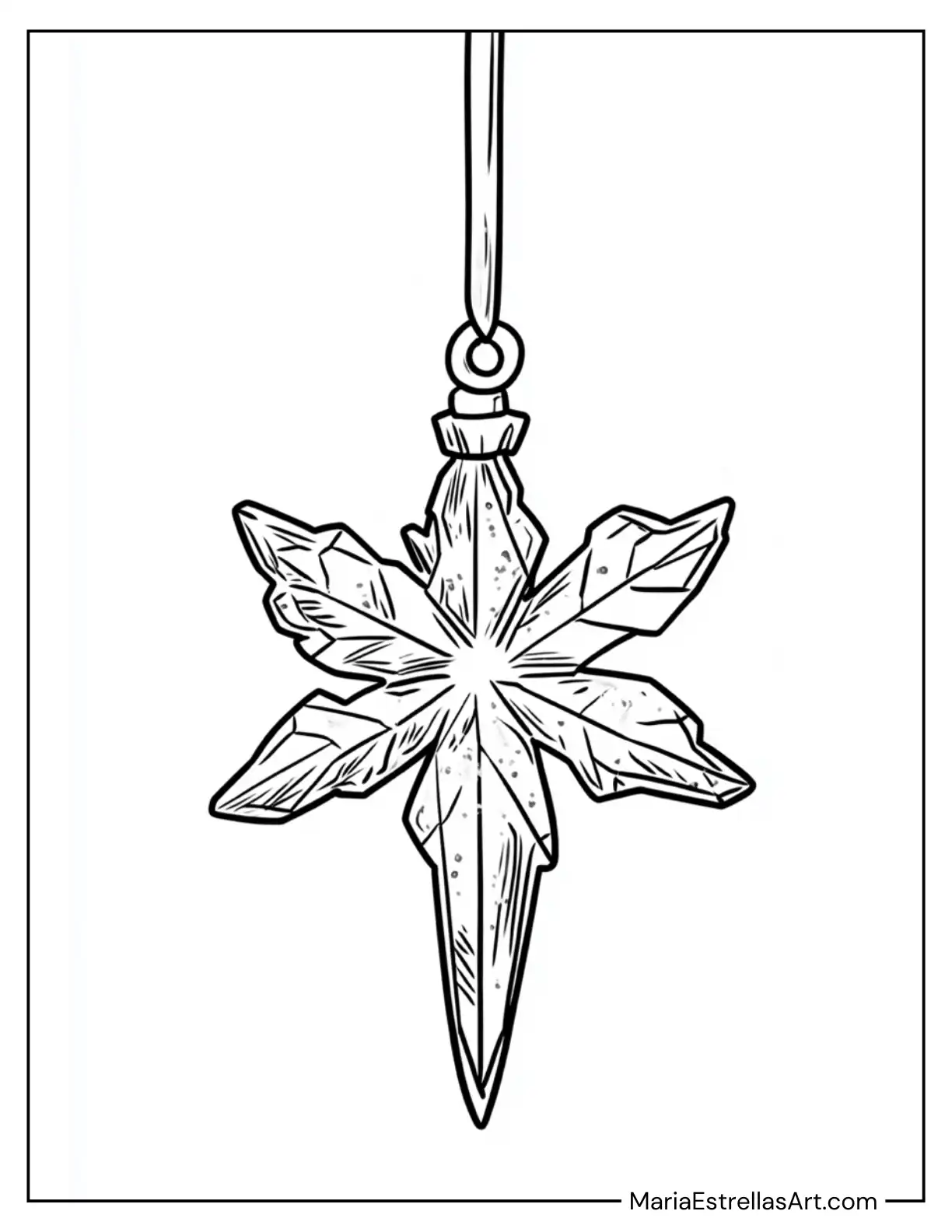 Ice Crystal Ornament to Color for Kids