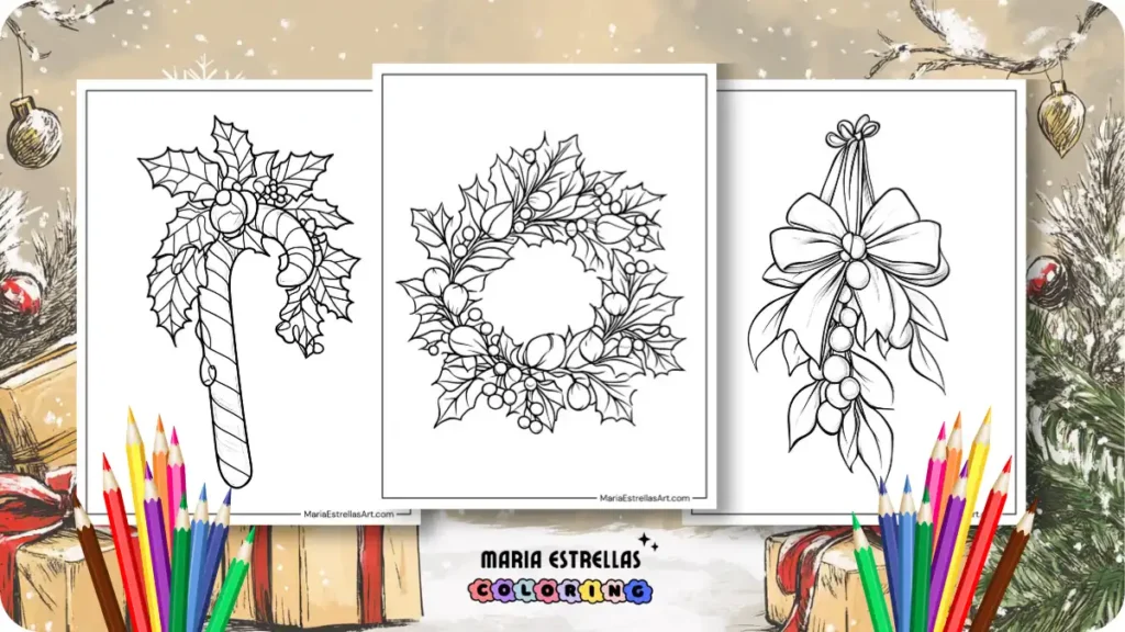 Mistletoe Coloring Pages Featured Image