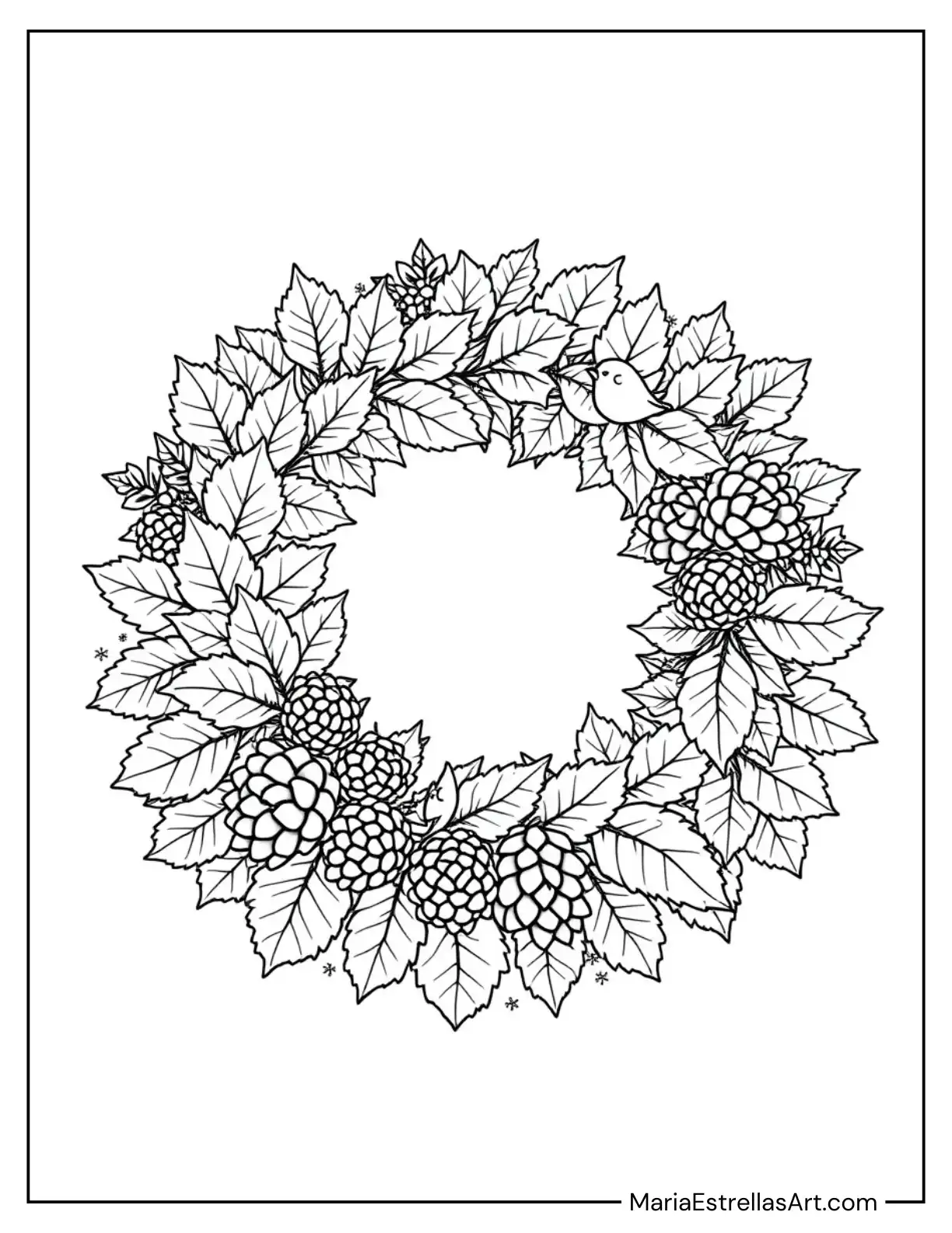 Winter Wreath With Pinecones