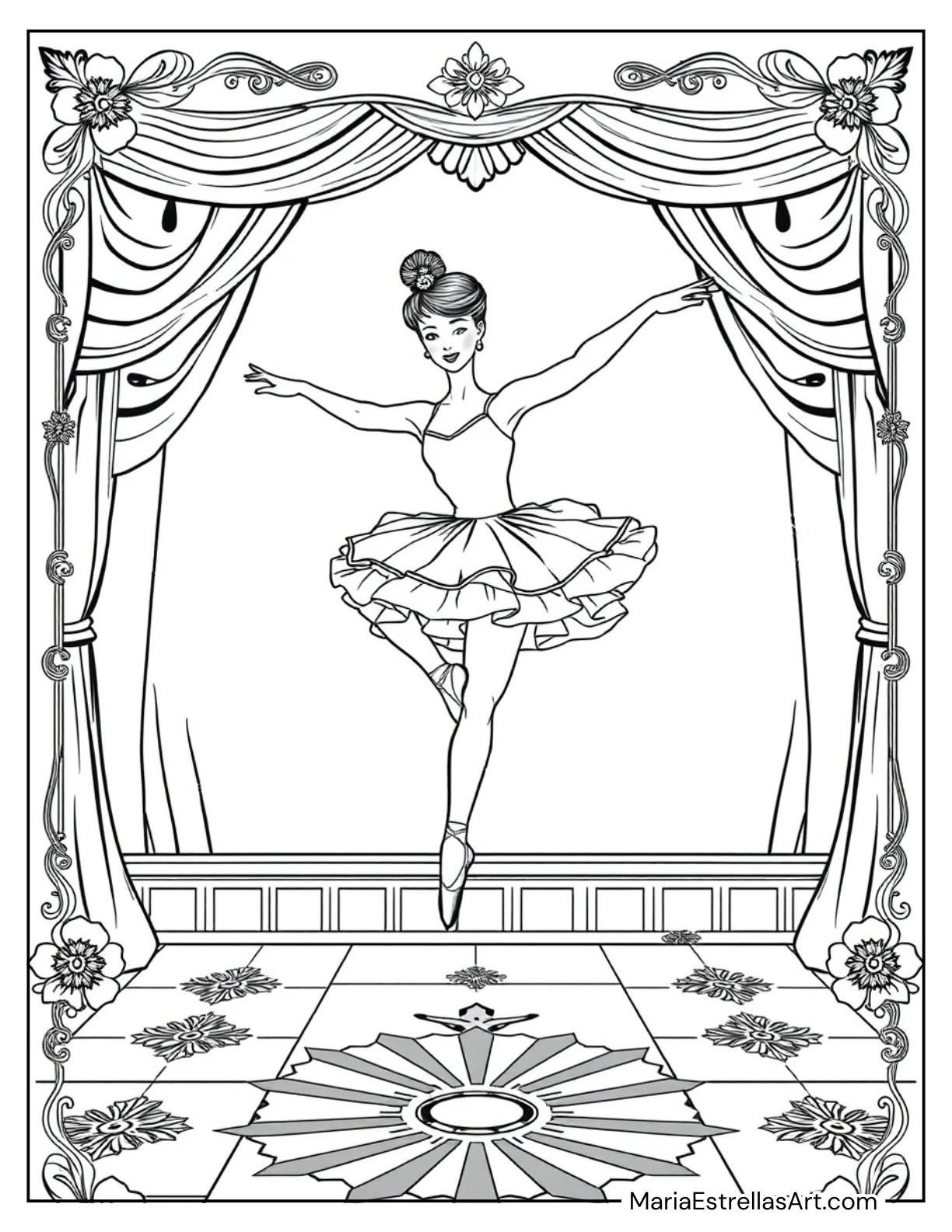 Ballerina Performing a Grand Jete