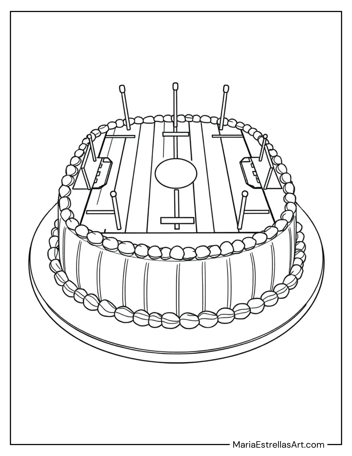 Birthday Cake Shaped Like a Football Field