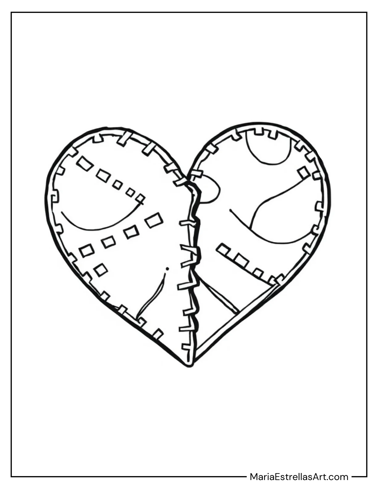 Broken Heart With Stitch Patterns