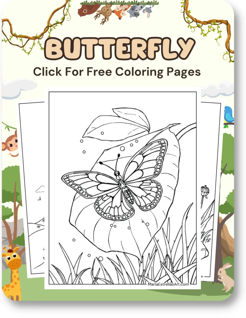 Butterfly Coloring Pages For Animal