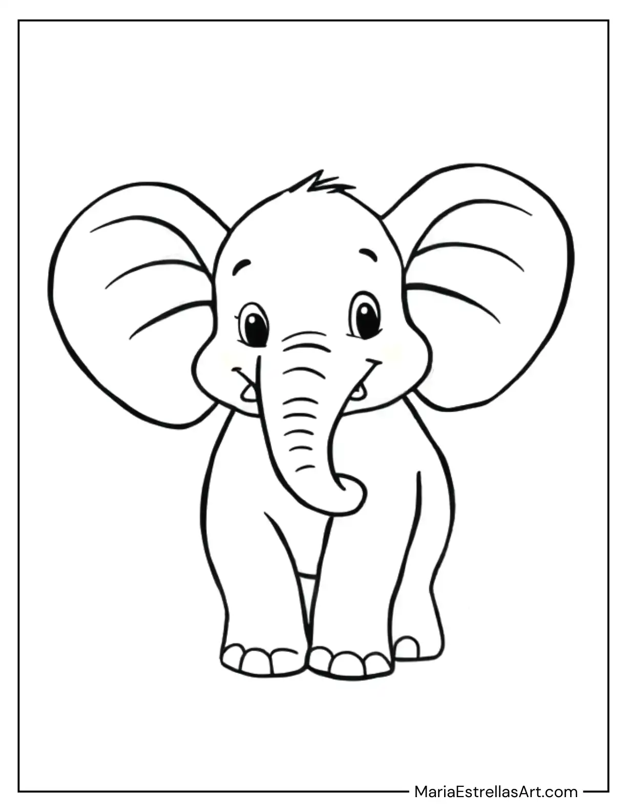 Cartoon Elephant With Big Ears