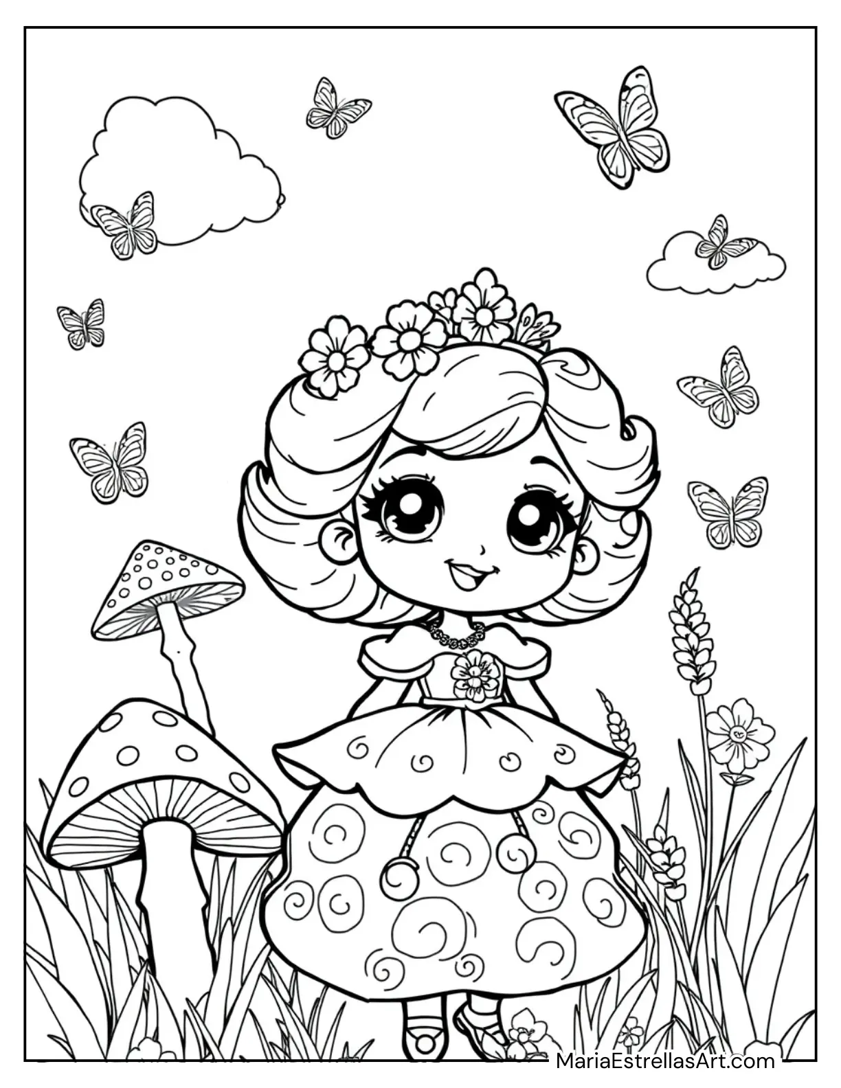 Chibi Princess With Big Eyes and a Puffy Dress