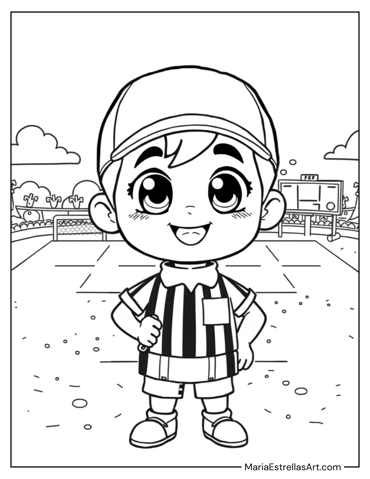 Chibi Referee to Color for Kids