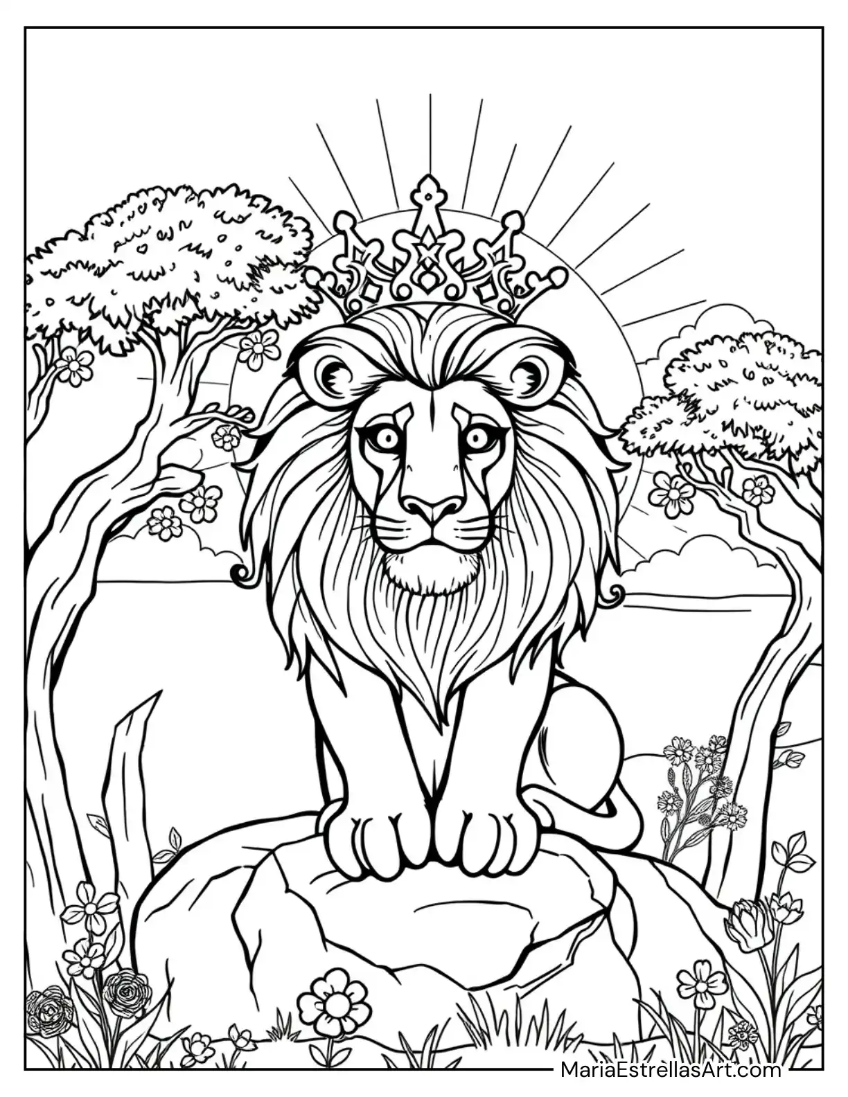 Cool Lion Wearing a Crown