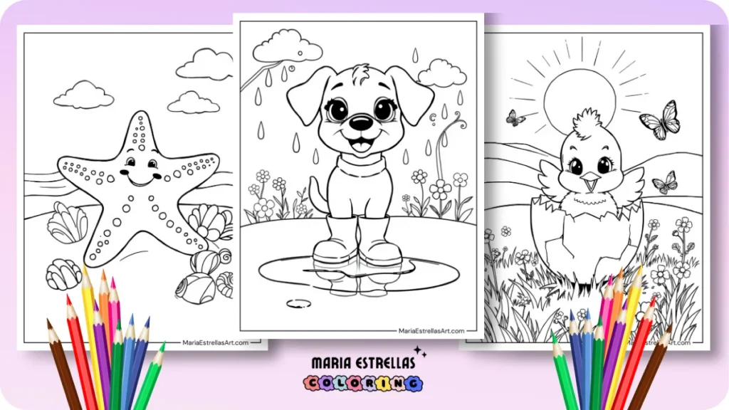 Cute Animals Coloring Pages Featured Image