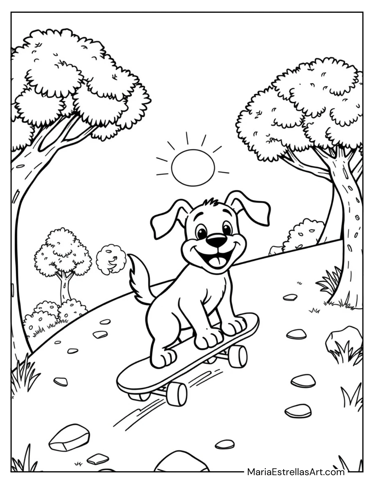 Dog Riding a Skateboard