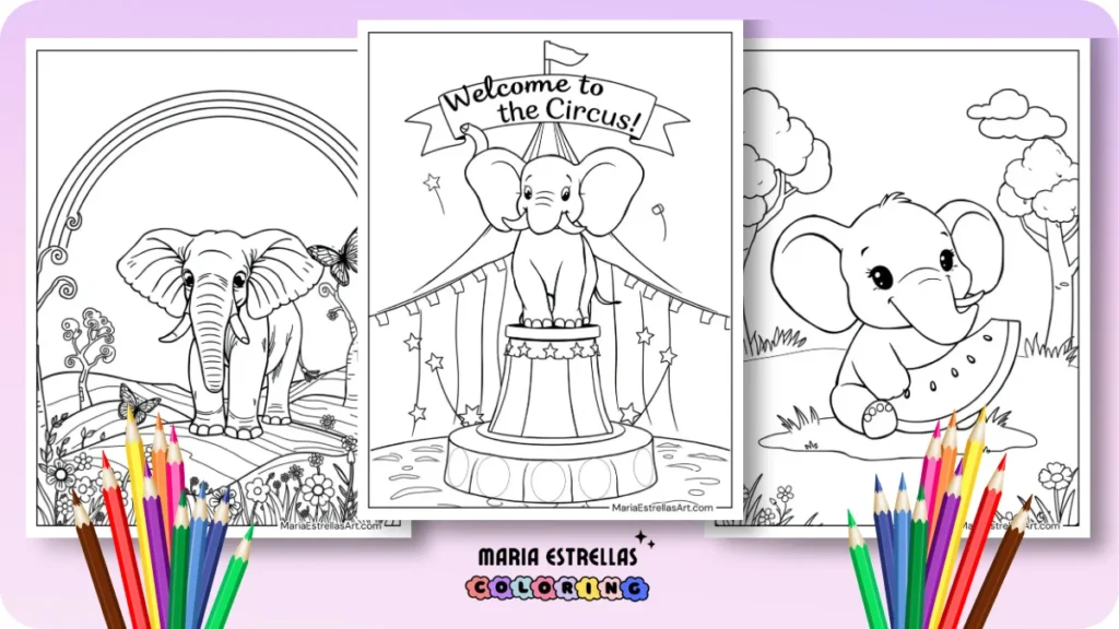 Elephant Coloring Pages Featured Image