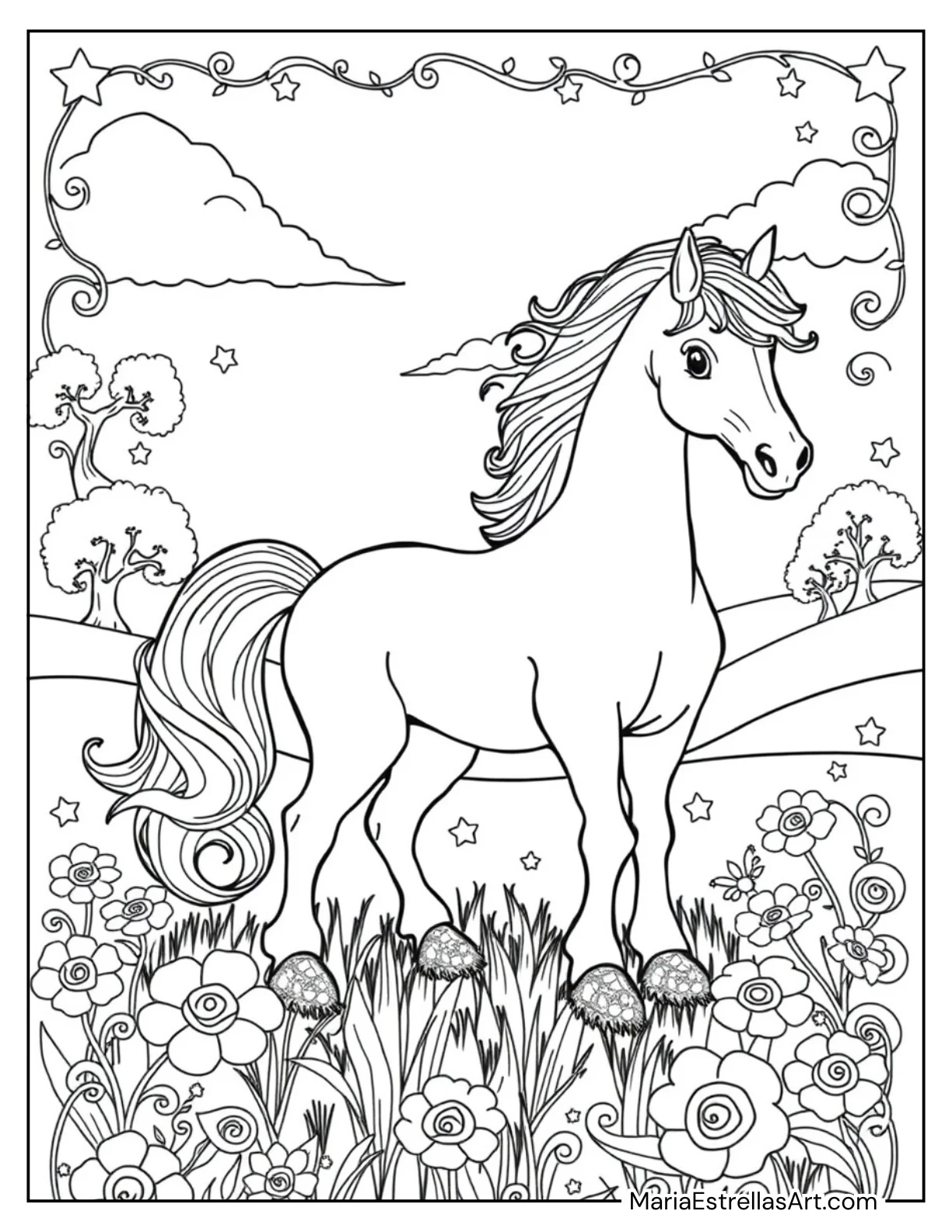 Fantasy Horse With Crystal Hooves