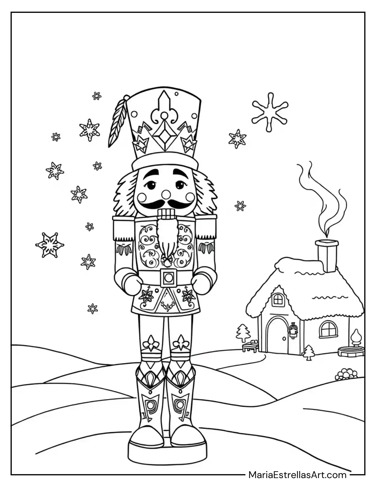 Festive Nutcracker with Snowflakes