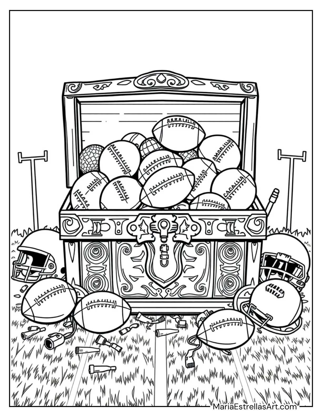 Football Inside a Treasure Chest