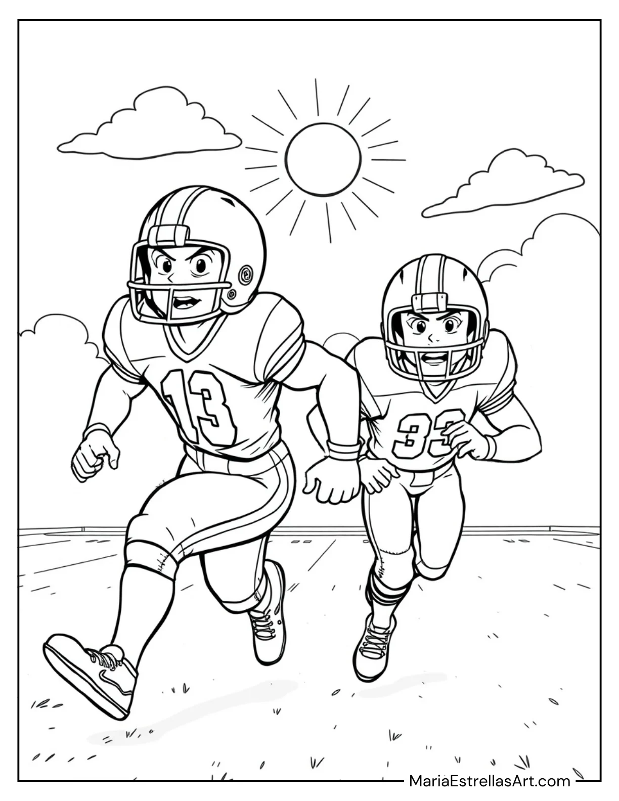 Football Scene With Leather Helmets