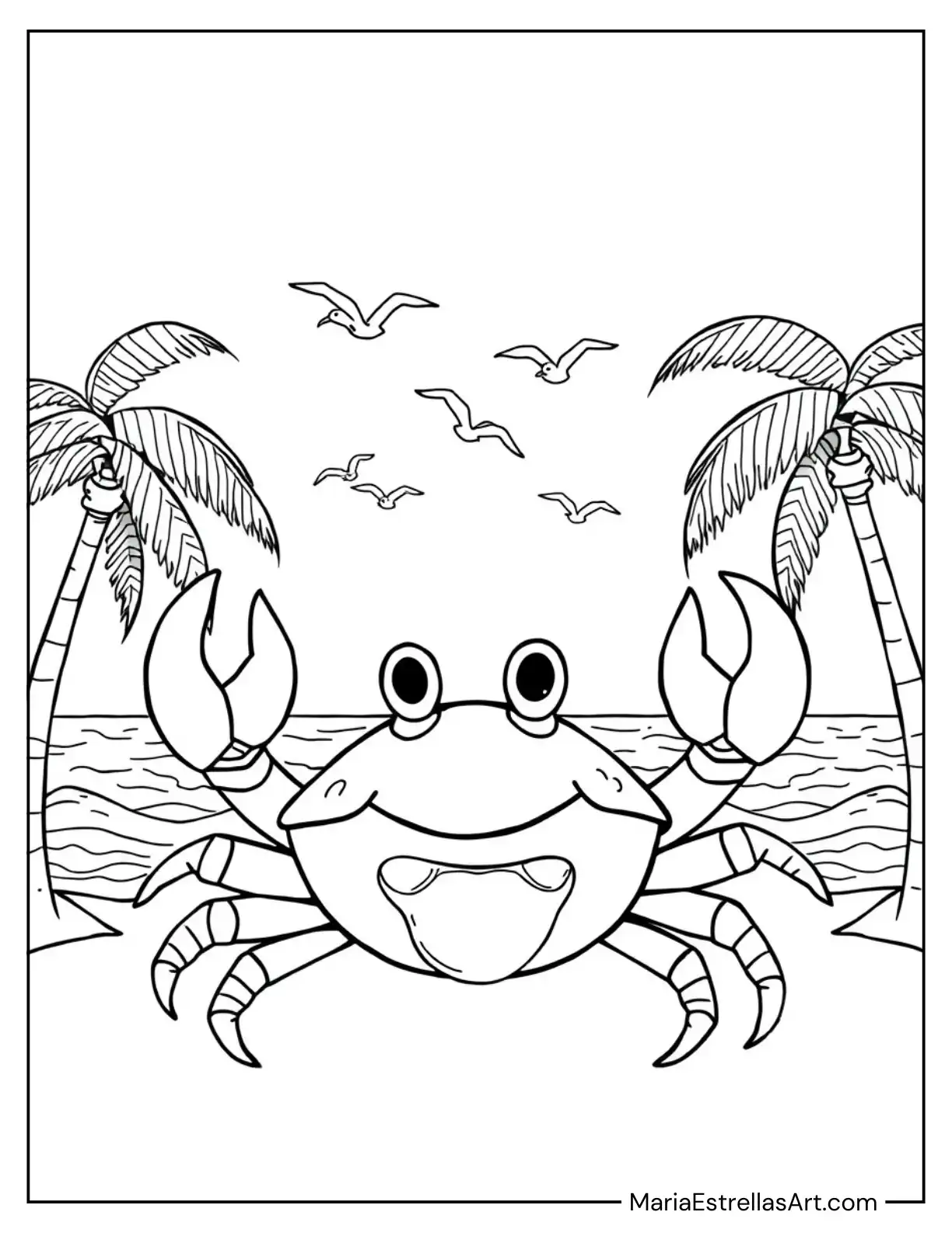 Friendly Crab With Big Claws and a Smile