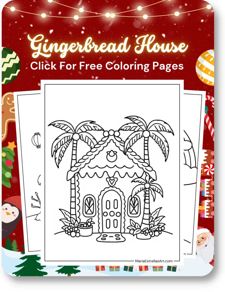 Gingerbread House Coloring Pages For Christmas