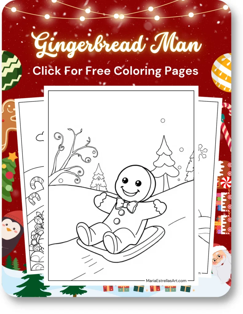 Gingerbread Man Coloring Pages For Christmas