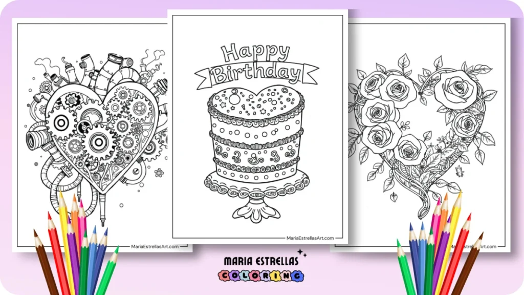 Heart Coloring Pages Featured Image