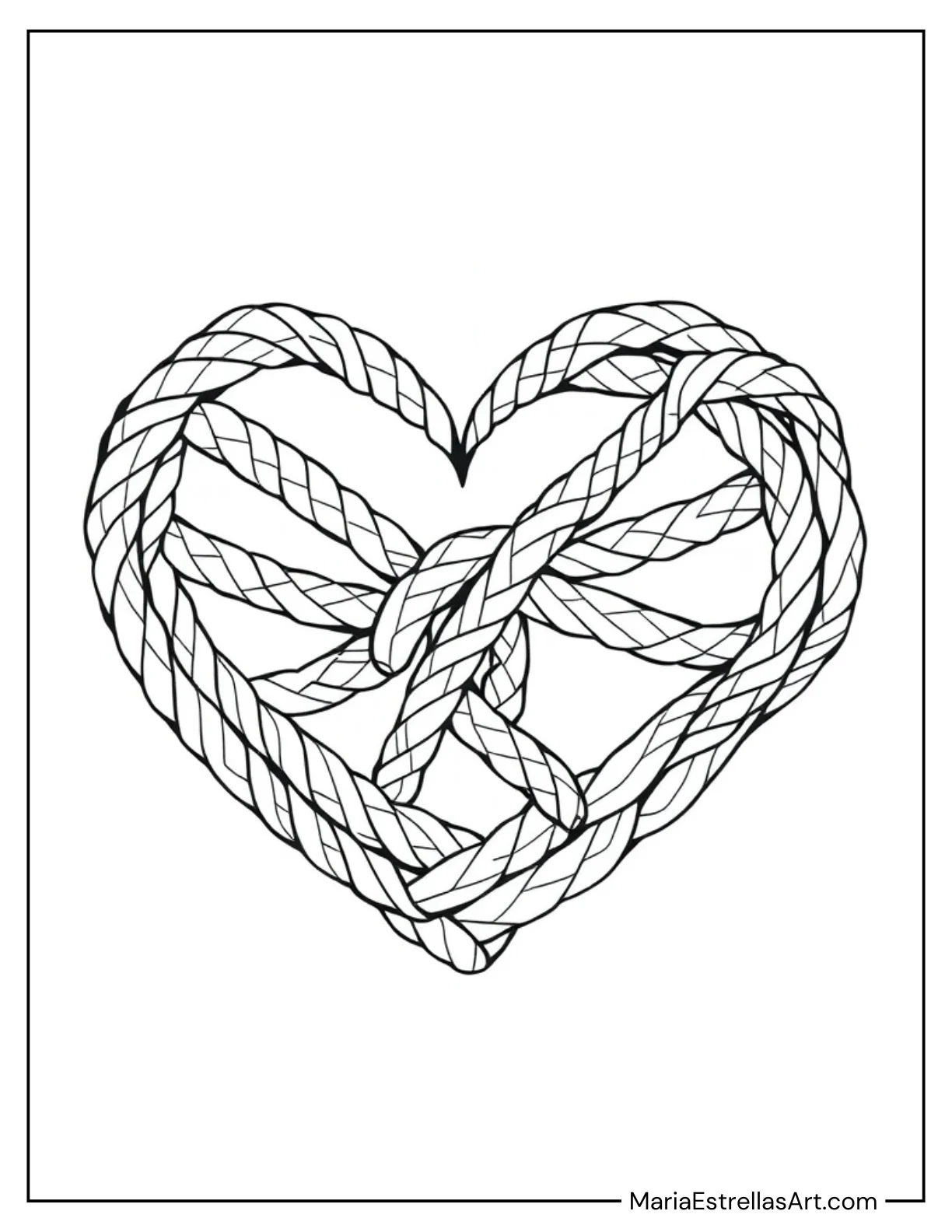 Heart Woven From Ropes With Nautical Knots