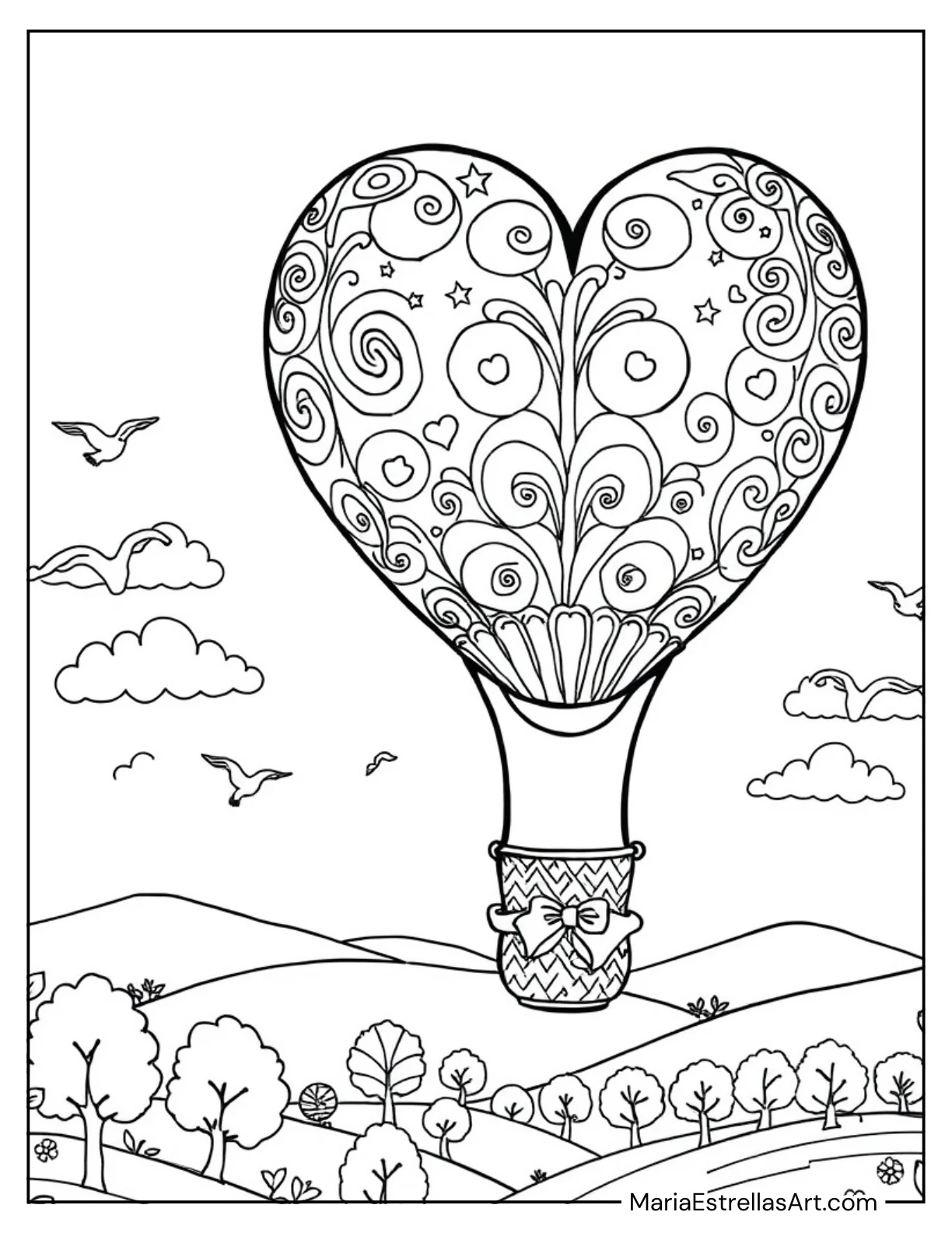 Heart in the Form of a Hot Air Balloon