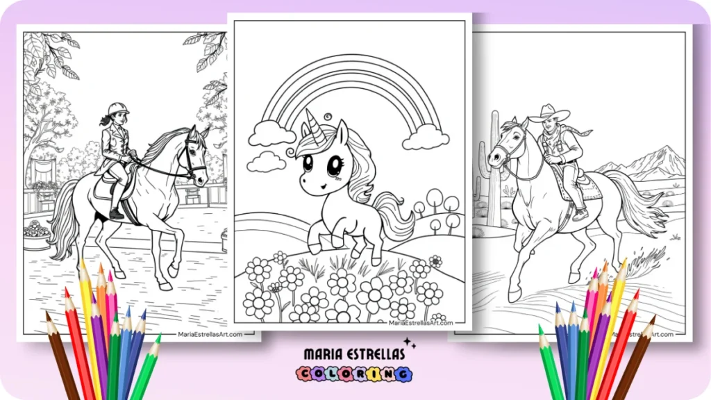 Horse Coloring Pages Featured Image