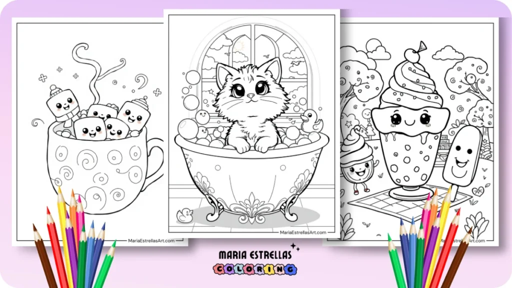 Kawaii Coloring Pages Featured Image