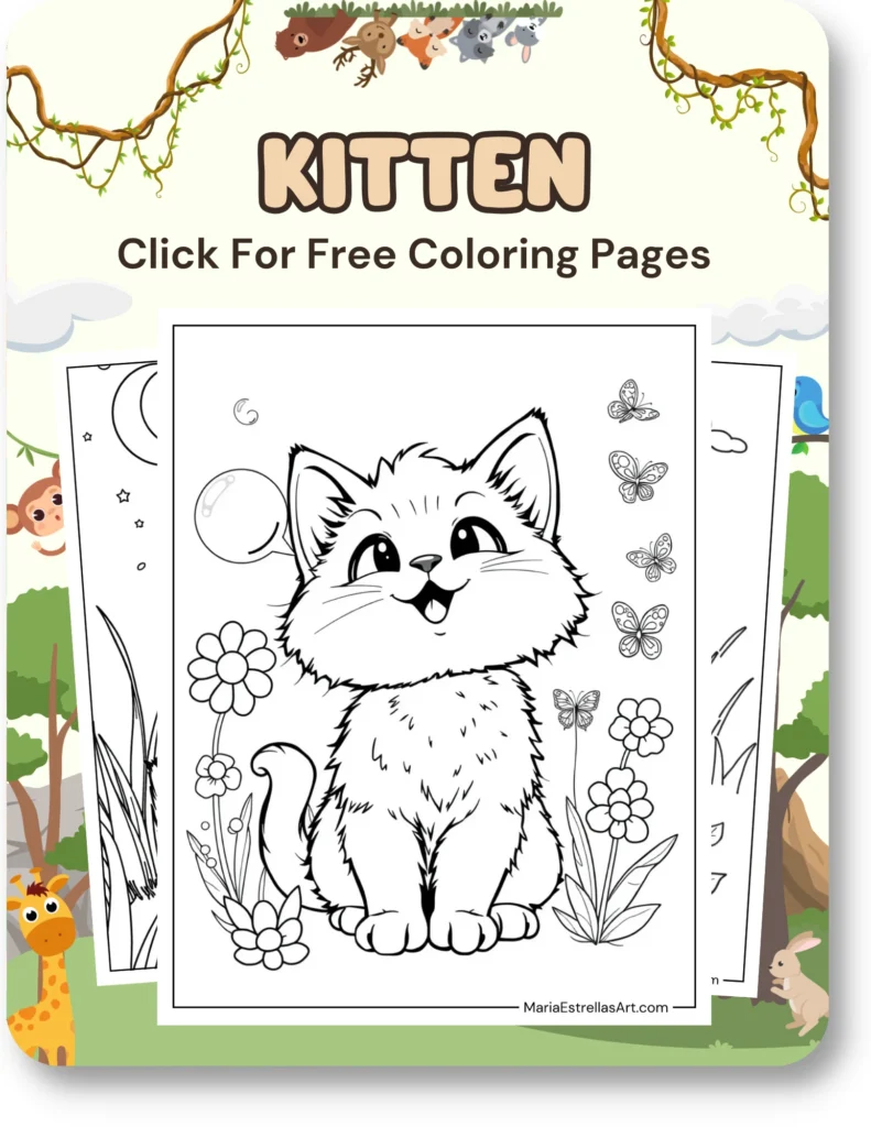 Kitten Coloring Pages For Animal