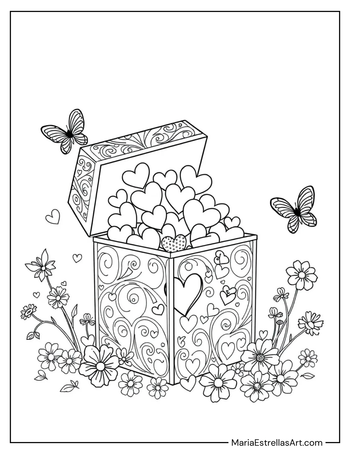 Love Letter Box Overflowing With Tiny Hearts