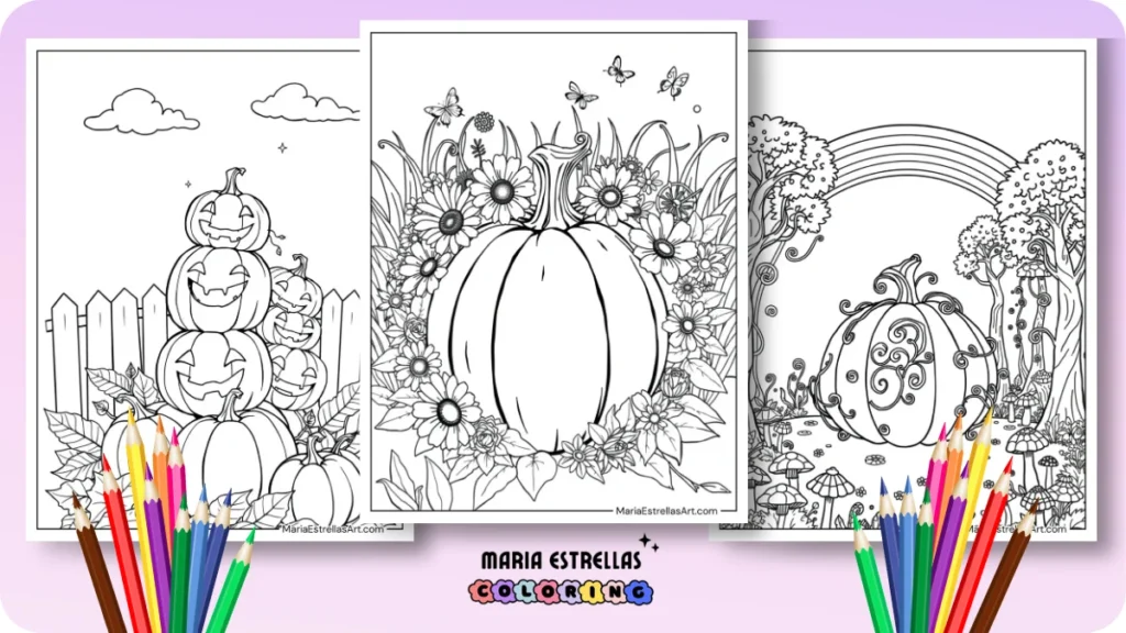 Pumpkin Coloring Pages Featured Image