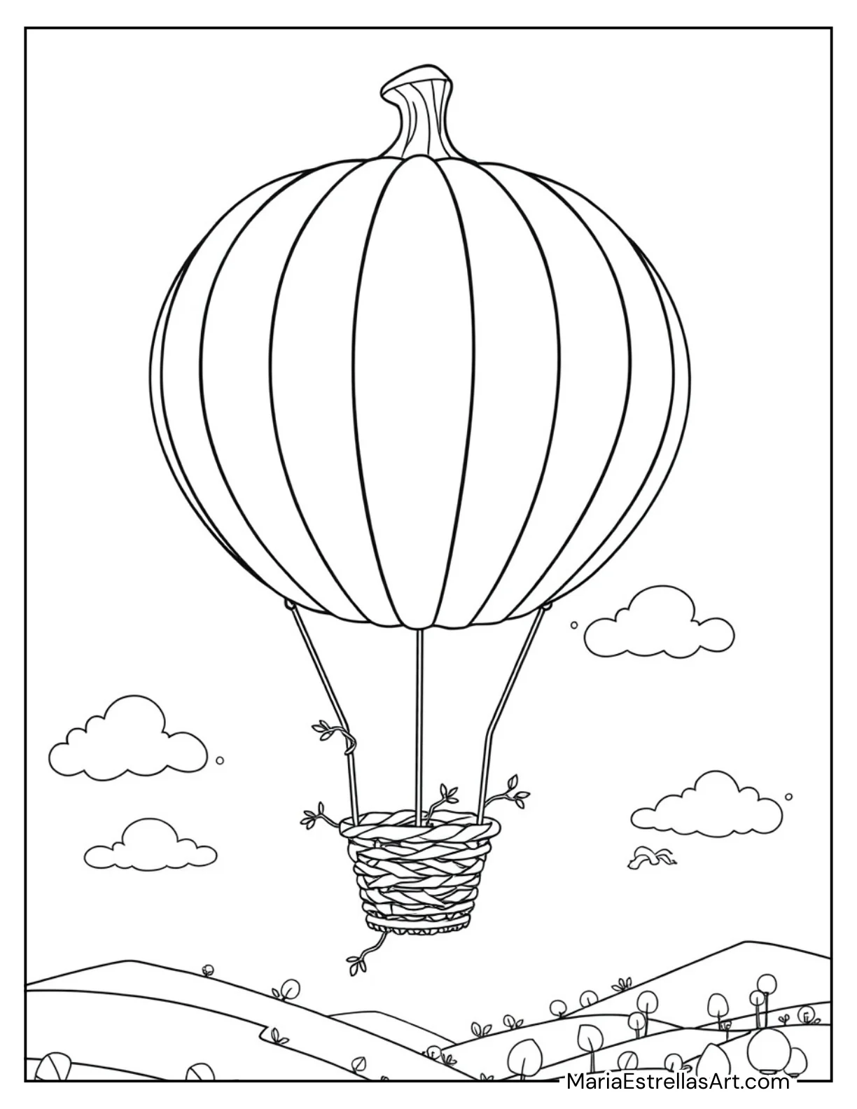 Pumpkin Designed as a Hot Air Balloon