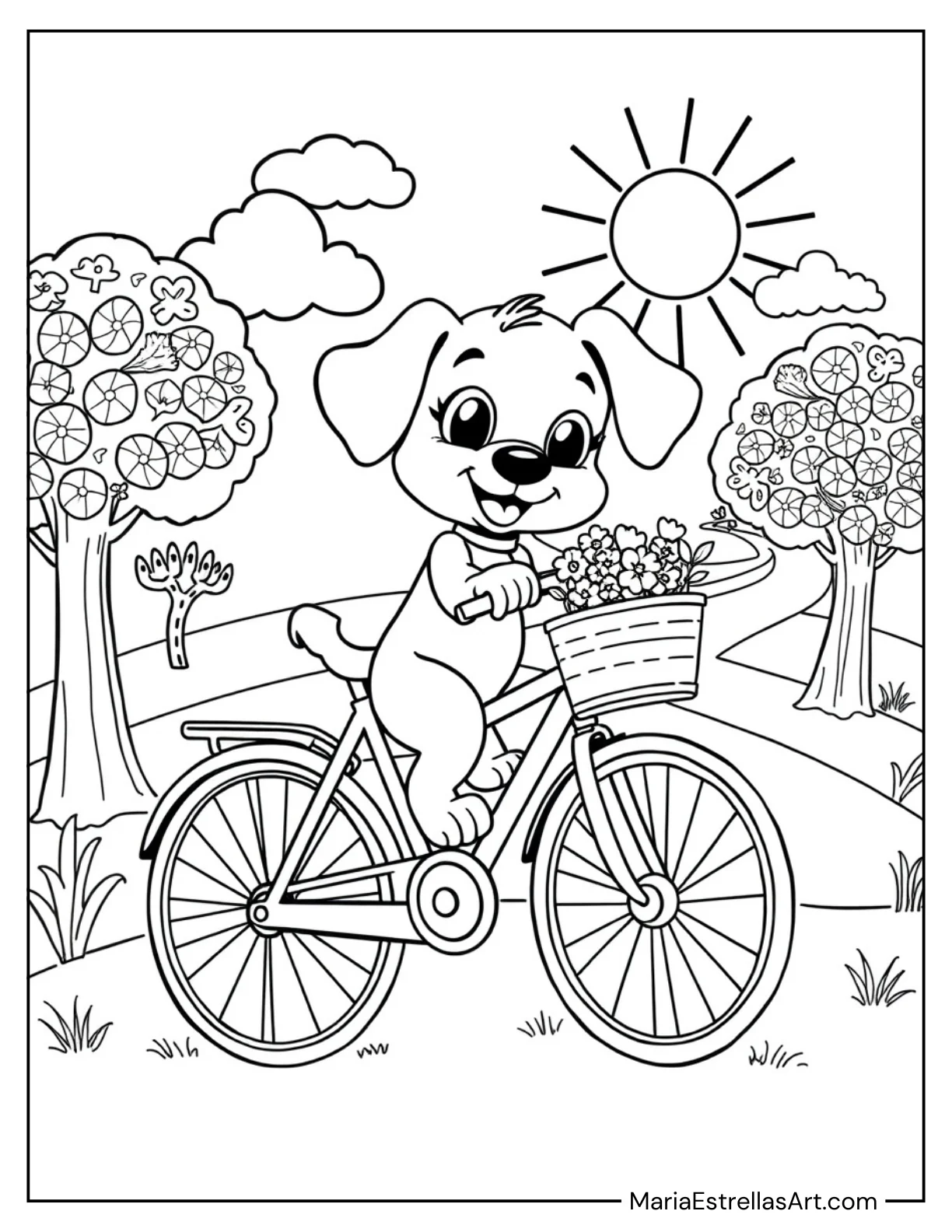 Puppy Riding a Bicycle