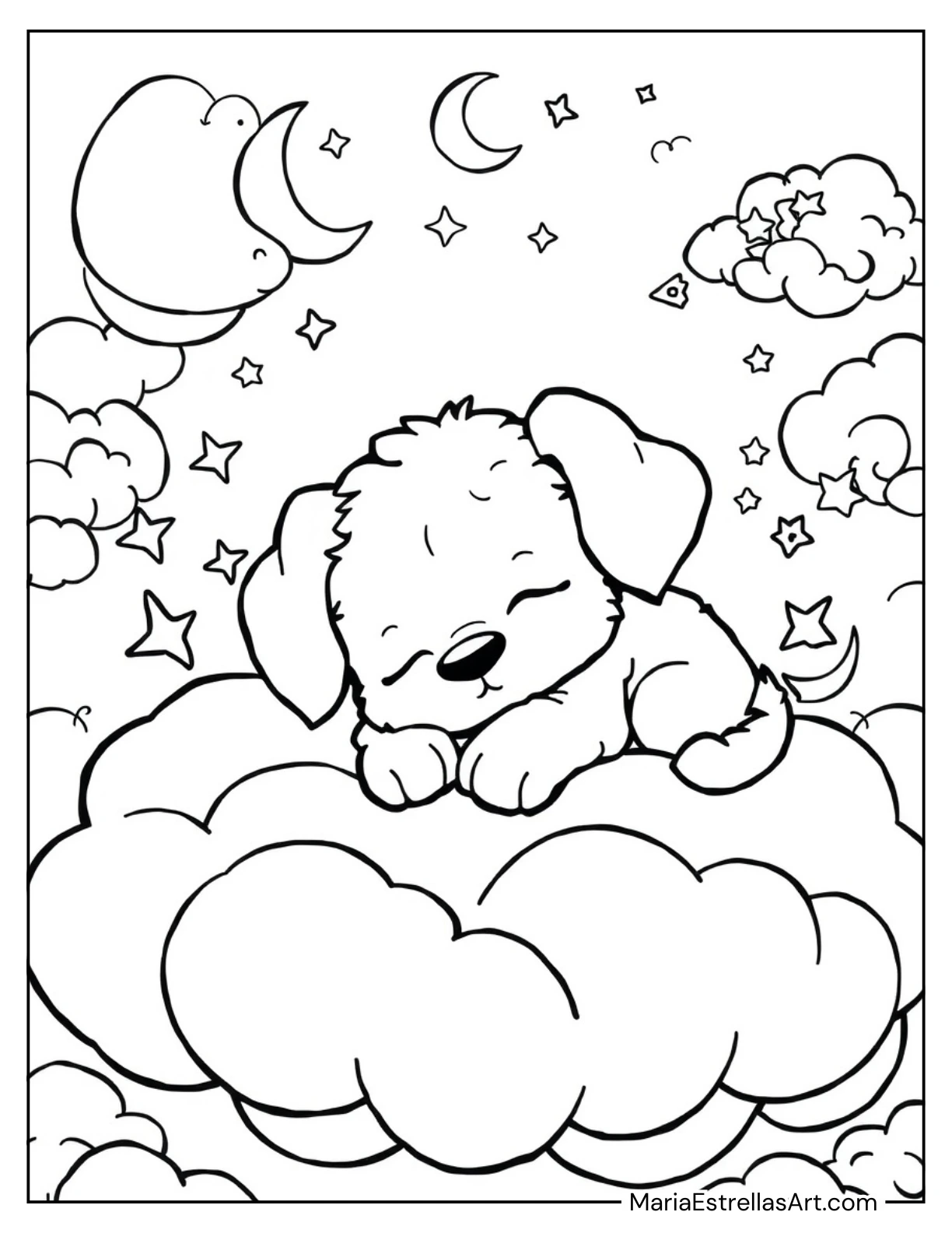 Puppy Sleeping on a Cloud