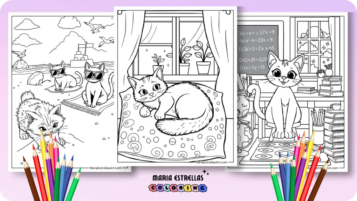 Cat Coloring Pages Featured Image