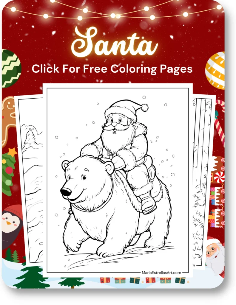 Santa Coloring Pages For Christmas