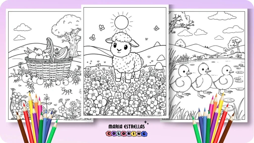 Spring Coloring Pages Featured Image