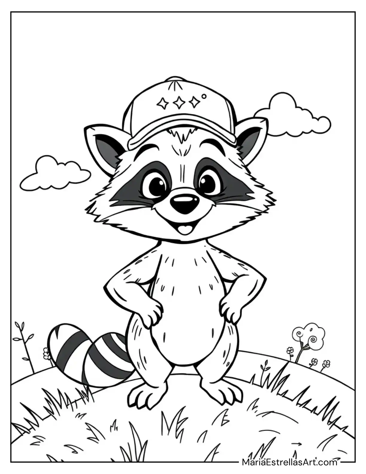 Stylish Raccoon With a Baseball Cap