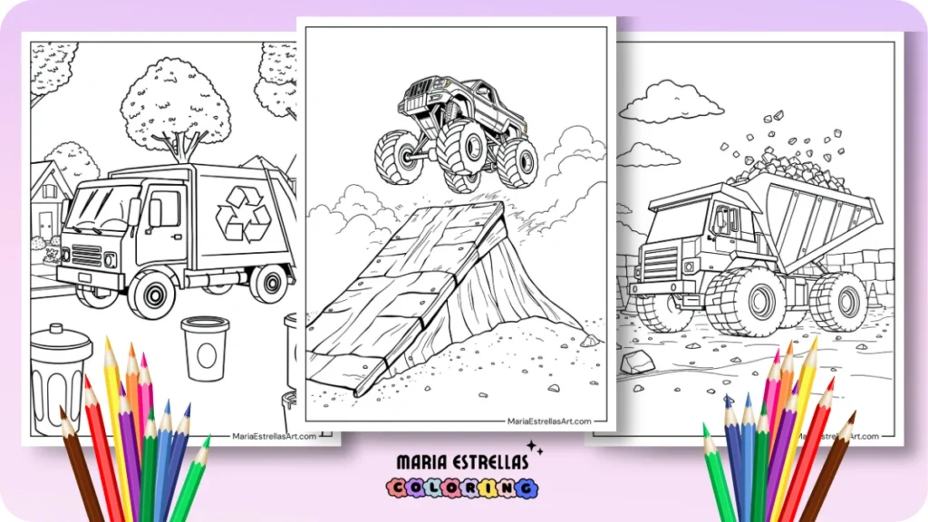 Truck Coloring Pages Featured Image