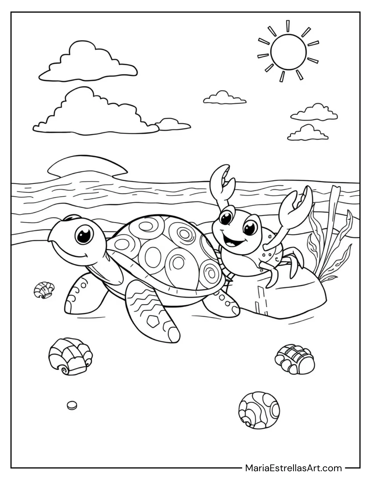 Turtle and Crab Best Friends