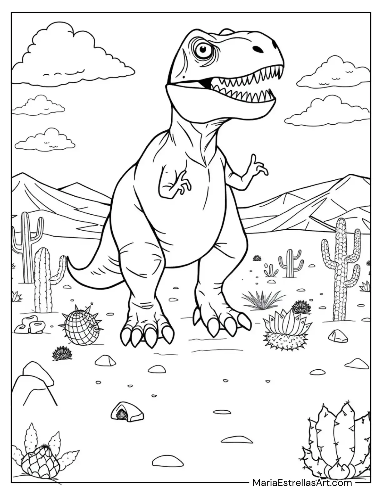 Tyrannosaurus Rex Marching in the Desert