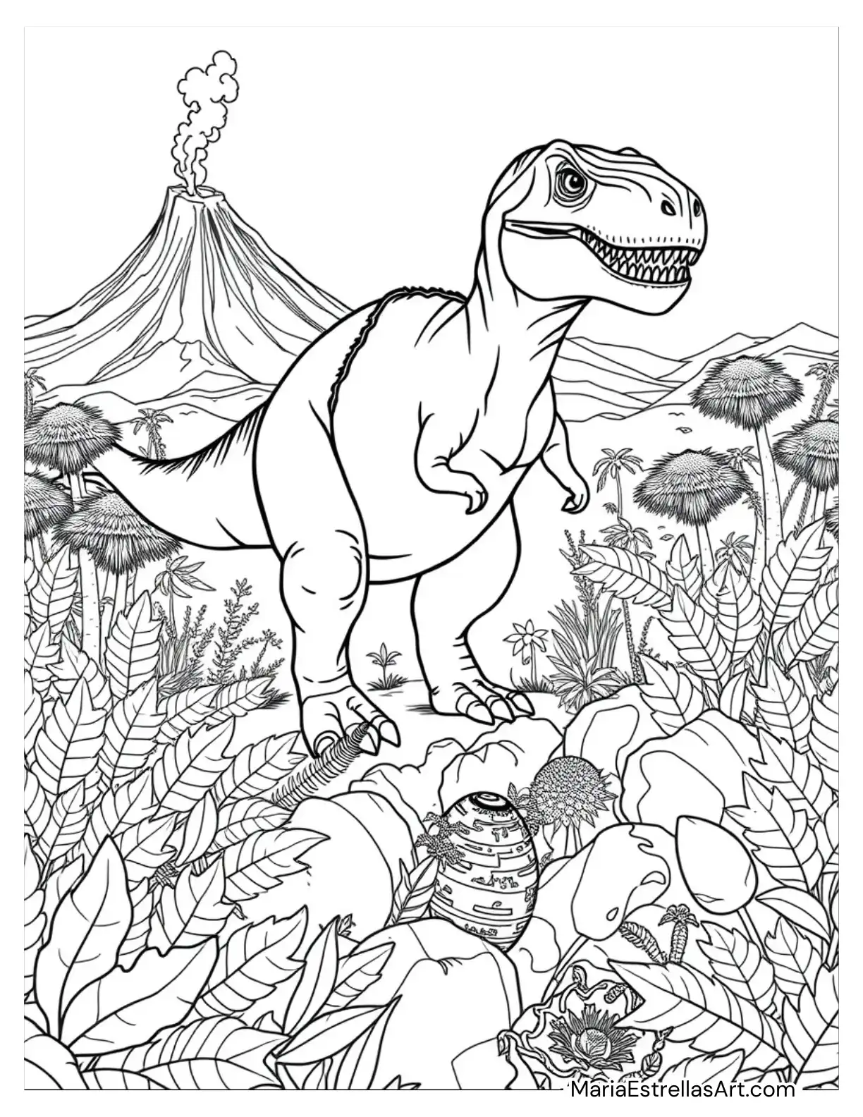 Tyrannosaurus Rex in a Cretaceous Landscape